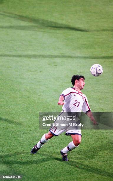 Claudio Reyna of USA in action during the World Cup 1st round match between USA and Iran at the Parc Olympique on June 21, 1998 in Lyon, France.