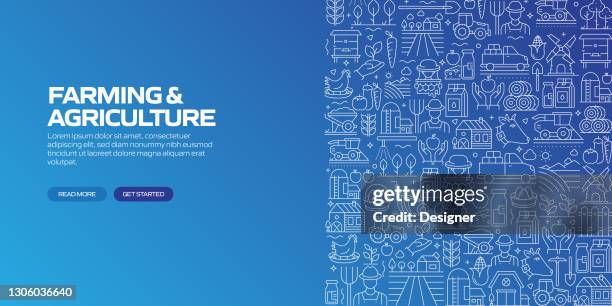 farming and agriculture related web banner with pattern design - organic farming background stock illustrations