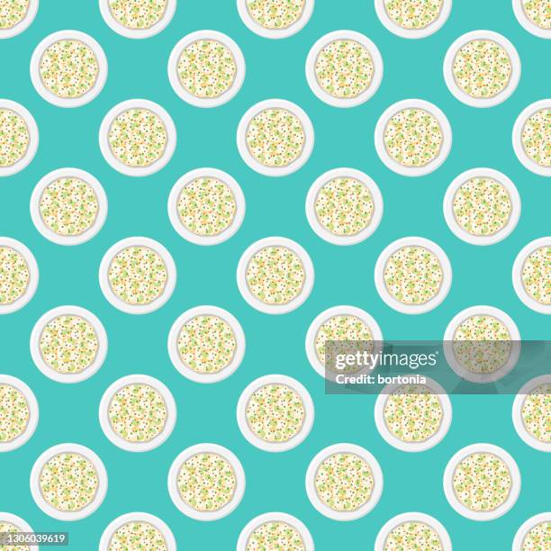 potato salad pattern - picnic overhead stock illustrations