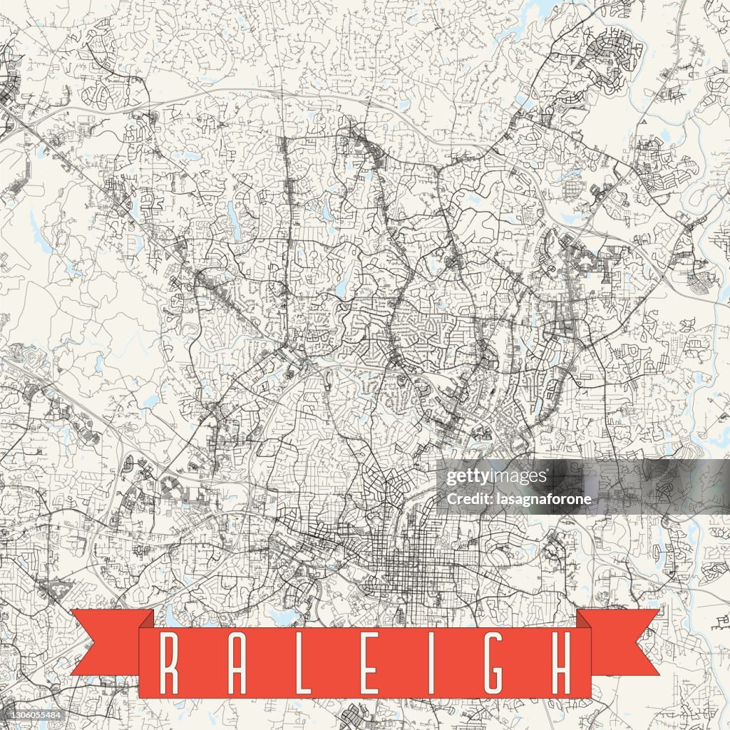 Raleigh, North Carolina, De Vectorkaart van de V.S.