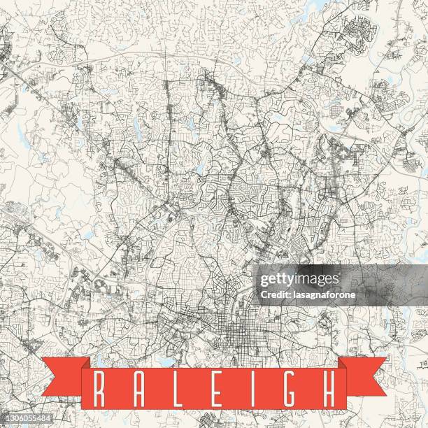 raleigh, north carolina, usa vector map - downtown cary north carolina stock illustrations