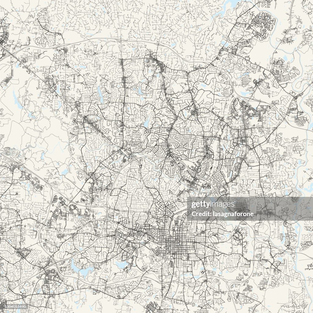 Raleigh, North Carolina, De Vectorkaart van de V.S.