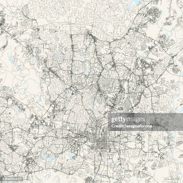 raleigh, north carolina, usa vector map - north carolina aerials stock illustrations