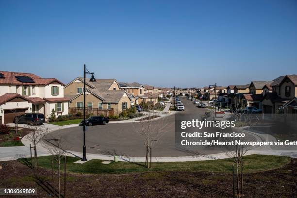 Section of habited homes is seen at the planned community at River Islands in Lathrop, California Thursday, Mar. 4, 2021. The pandemic-driven desire...