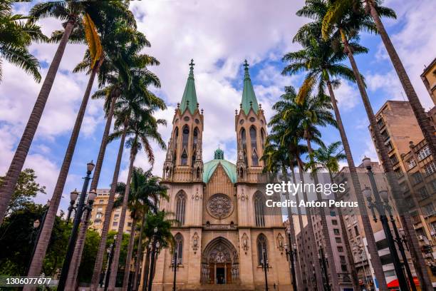 amazing view of se cathedral in sao paulo, brazil - se cathedral bildbanksfoton och bilder