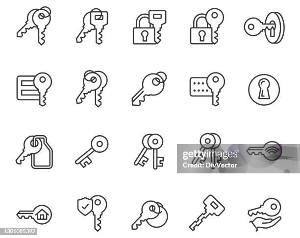 key icon set - keyboard key stock illustrations