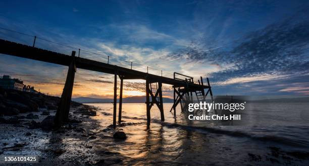 the bathing pier at holywood, county down, northern ireland - belfast dock stock pictures, royalty-free photos & images