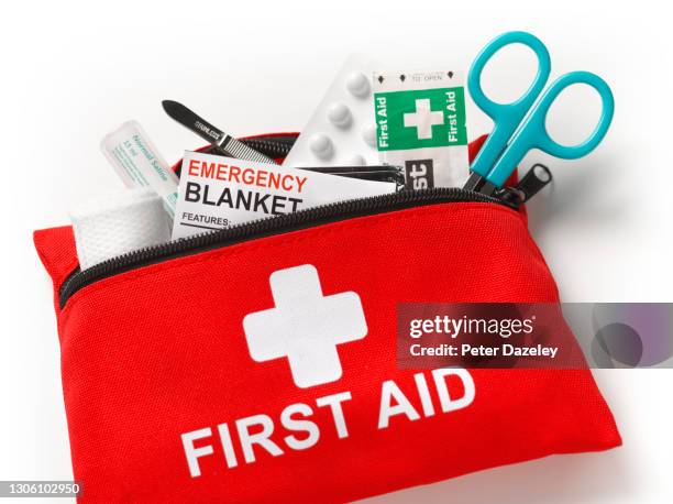 first aid kit close up - first aid training stock pictures, royalty-free photos & images