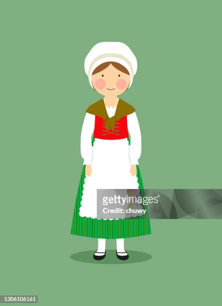 belgian traditional clothing for women - traditionally belgian stock illustrations