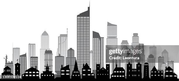 city (all buildings are complete and moveable) - generic location stock illustrations