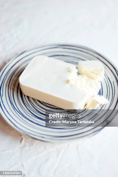 feta cheese on a beautiful plate - feta cheese stock pictures, royalty-free photos & images