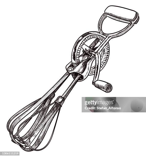 vector drawing of a egg beater - egg beater stock illustrations