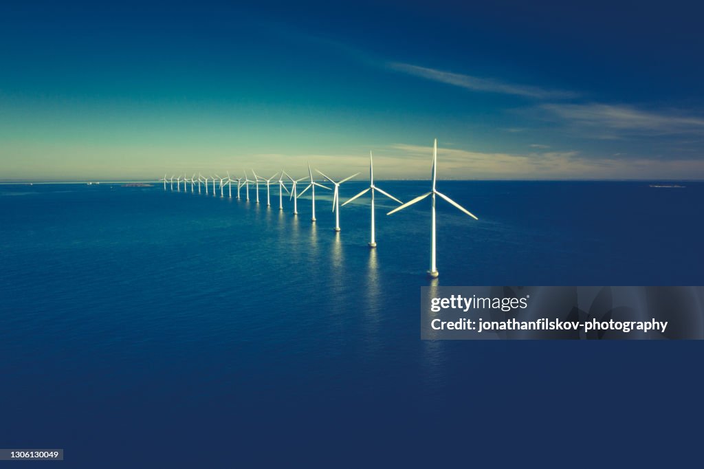 Windturbines in de oceaan
