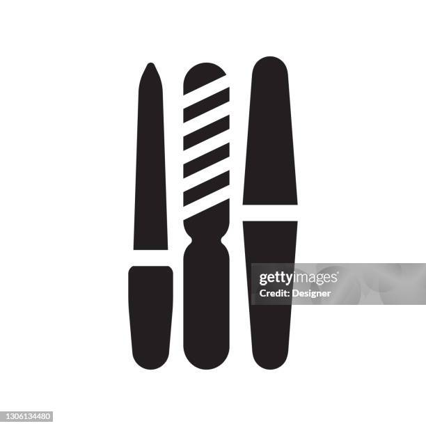 nail file icon, vector symbol illustration. - foundation make up stock illustrations