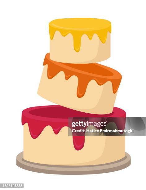 layer cake for special days concept flat design stock ilustration - layered cake stock illustrations