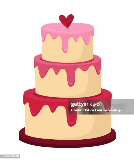 layer cake for special days concept flat design stock ilustration - layer cake stock illustrations