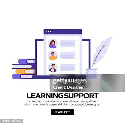 Learning Help Graphic Learning Support Concept Vector Illustration For Website Banner ...