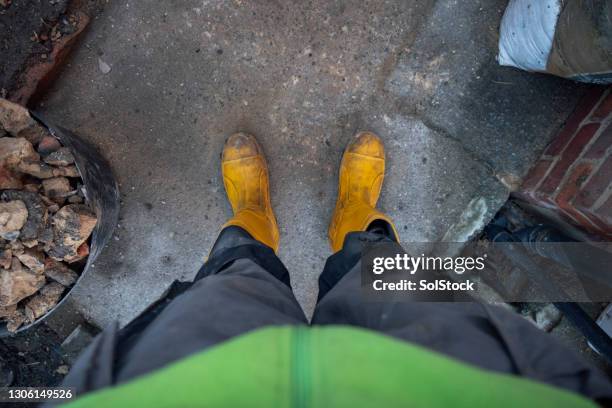 point of view from a construction worker - dirty construction worker stock pictures, royalty-free photos & images