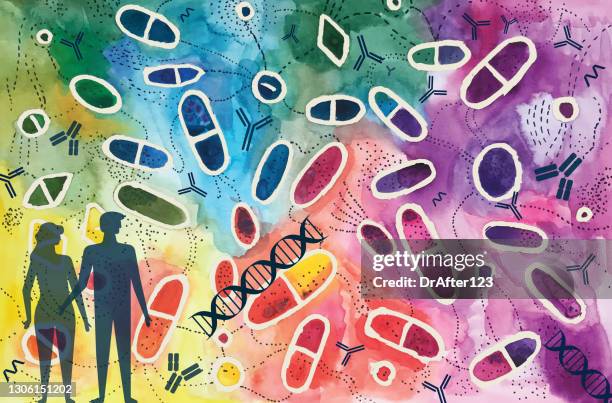 biological healthcare engineering concept - t cell eps stock illustrations