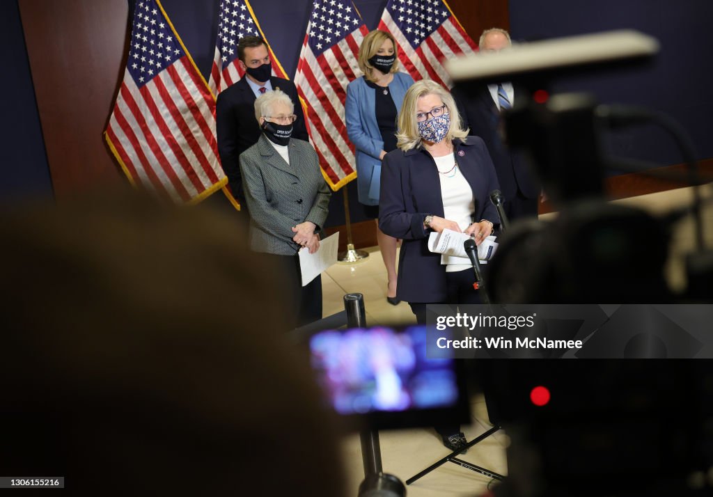 Rep Conference House Republican Conference Chair Rep. Liz Cheney speaks at a press ...