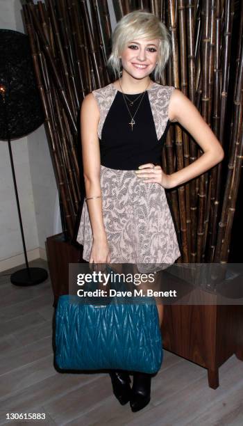 Singer Pixie Lott attends the Senkai Restaurant Special Dinner at the Senkai restaurant on October 26, 2011 in London,England.