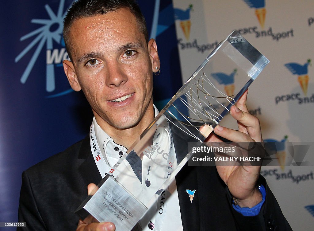 Belgian cyclist Philippe Gilbert poses w