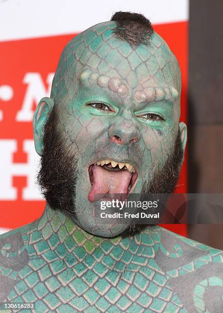 Erik 'Lizardman' Sprague launches Ripley's Believe It Or Not! Halloween Book at Ripley's Belive It Or Not on October 27, 2011 in London, England.