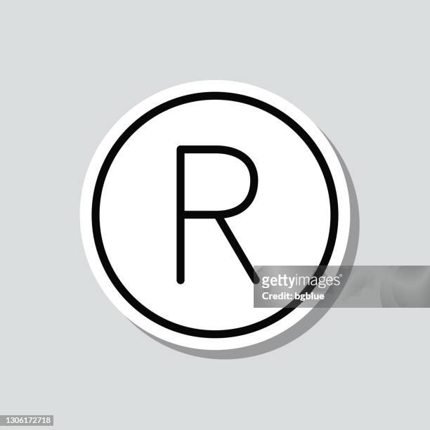 registered trademark. icon sticker on gray background - r logo stock illustrations