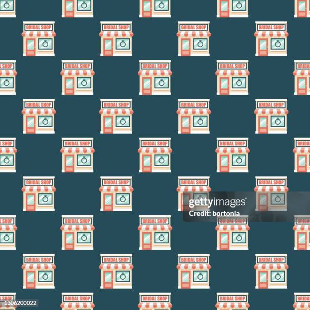 bridal shop pattern - buying engagement ring stock illustrations