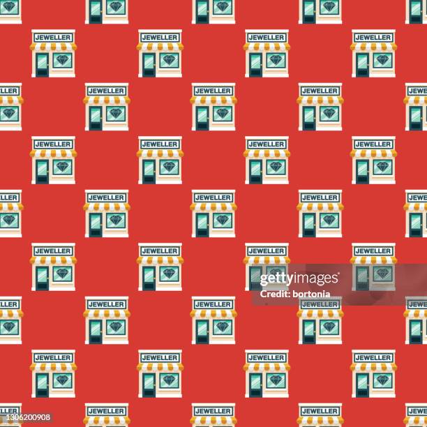jewelry shop pattern - luxury window display stock illustrations
