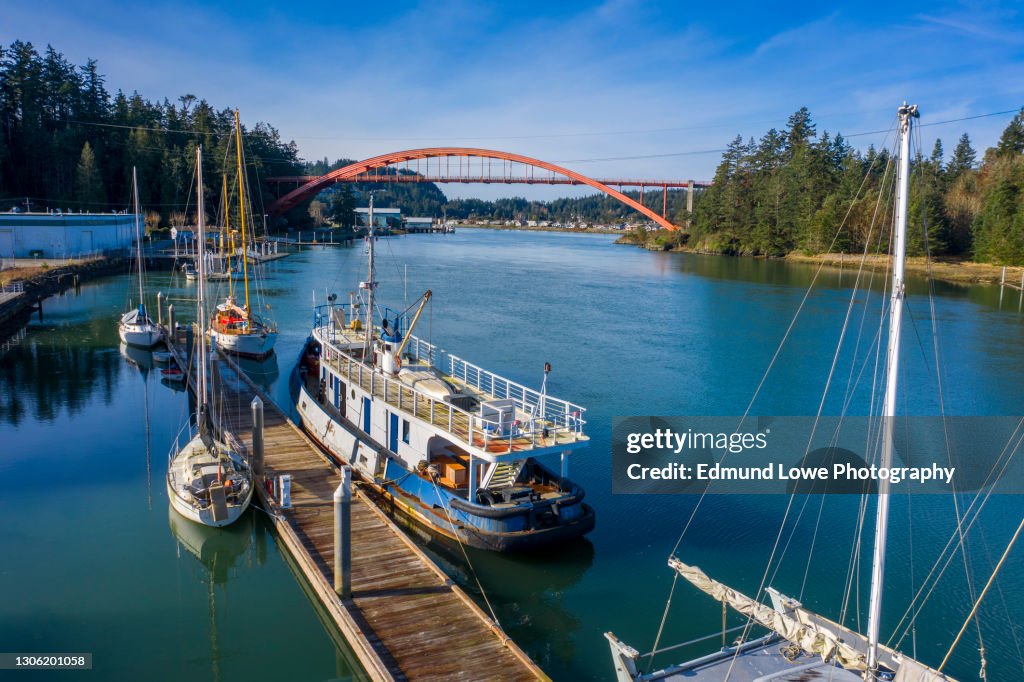 Rainbow Bridge in the Town of La Conner, Washington.