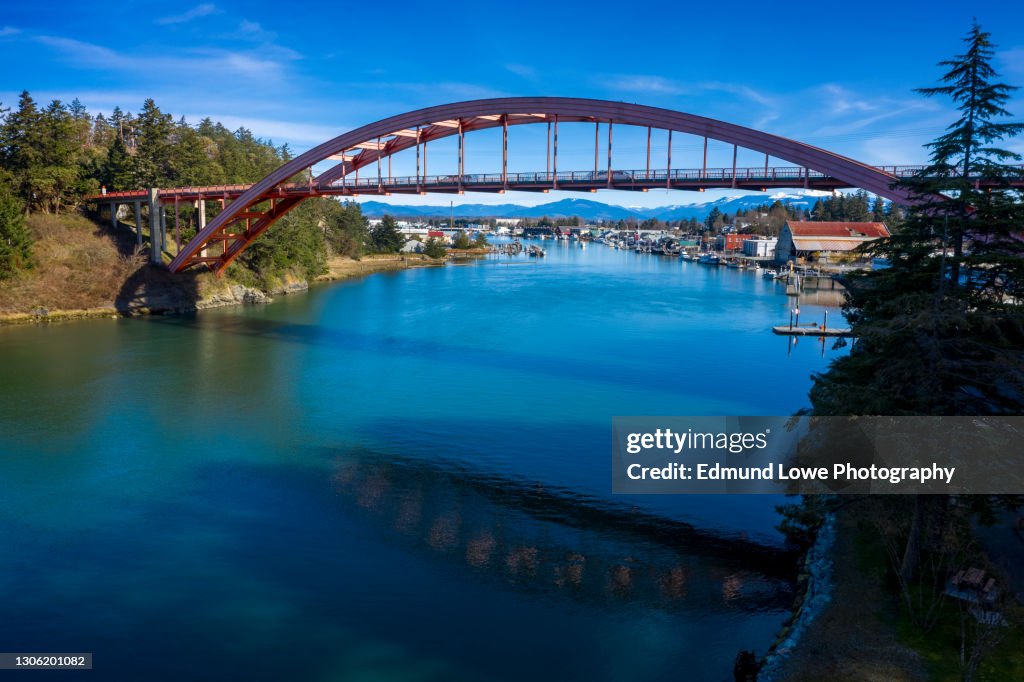 Rainbow Bridge in the Town of La Conner, Washington.
