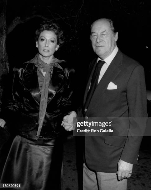 Actor Rex Harrison and wife Mercia Harrison sighted on March 2, 1981 at Ma Maison Restaurant in West Hollywood, California.