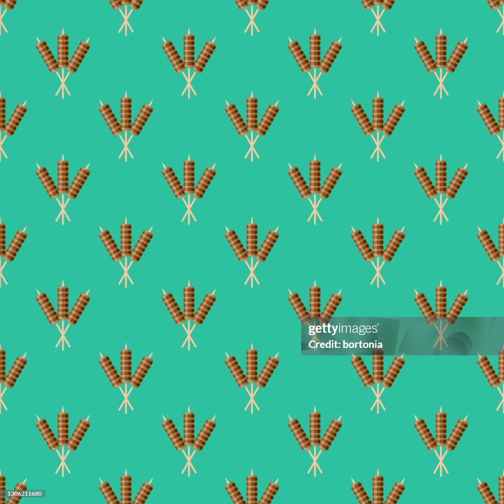 Chicken Satay Thai Food Pattern