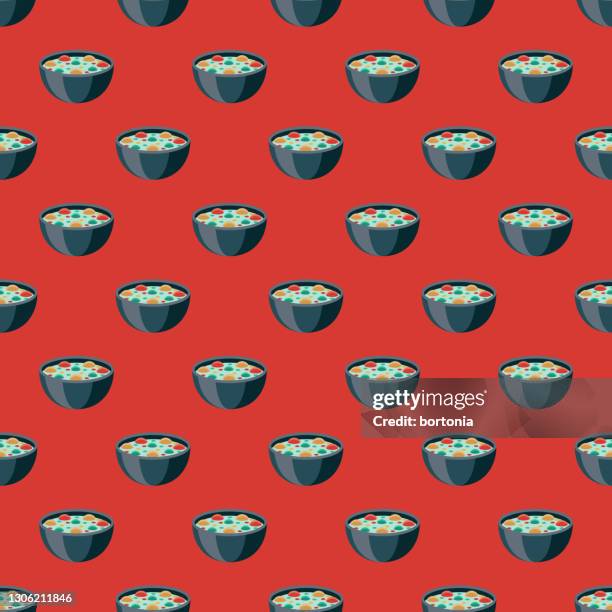 gaeng keow wan gai green curry thai food pattern - green curry stock illustrations