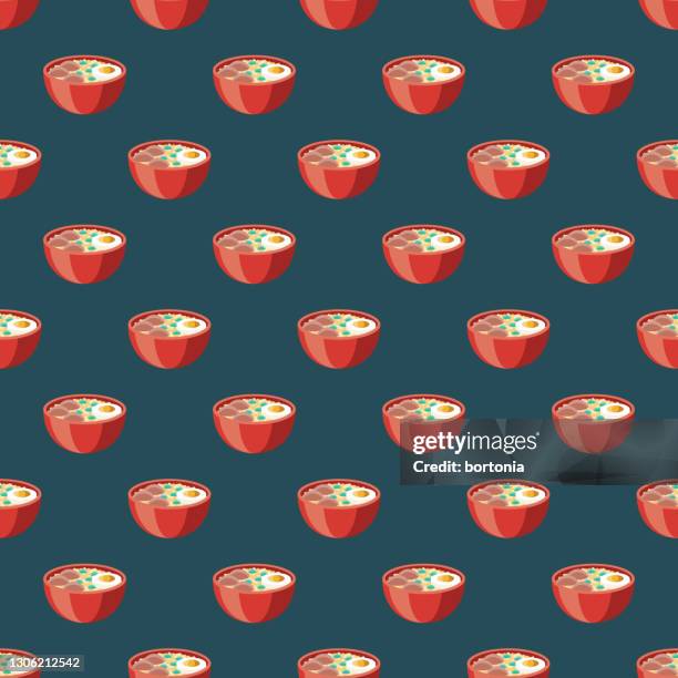 stockillustraties, clipart, cartoons en iconen met khao kha moo thais voedselpatroon - gebakken rijst