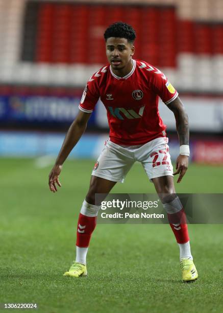 Ian Maatsen of Charlton Athletic in action during the Sky Bet League One match between Charlton Athletic and Northampton Town at The Valley on March...