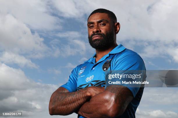 Kaiviti Silktails head coach Wes Naiqama poses during a Kaiviti Silktails portrait session ahead of their 2021 NSWRL season, at PCYC Daceyville on...