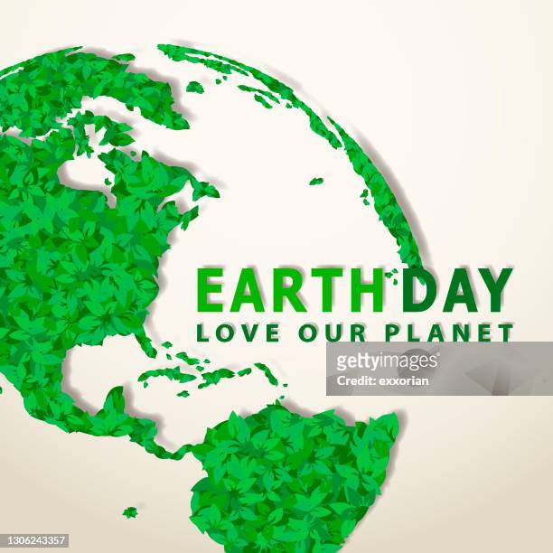 earth day leaves planet - earth day globe stock illustrations