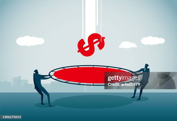 safety netting - trampoline stock illustrations