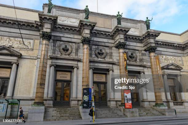 royal museums of fine arts of belgium front facade - magritte museum stock pictures, royalty-free photos & images