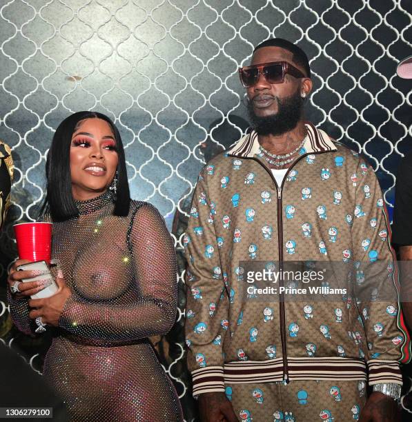 Keyshia Kaoir and Gucci Mane attend The Grand Opening of Onyx Nightclub on March 4, 2021 in Atlanta, Georgia.