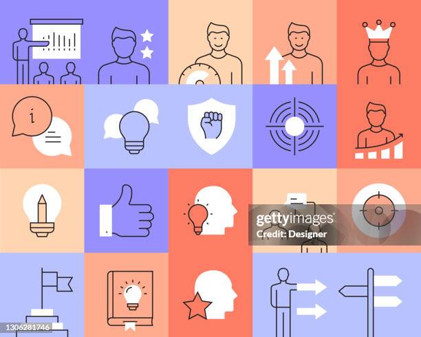 mentoring and training related modern line style vector illustration - teaching assistant stock illustrations
