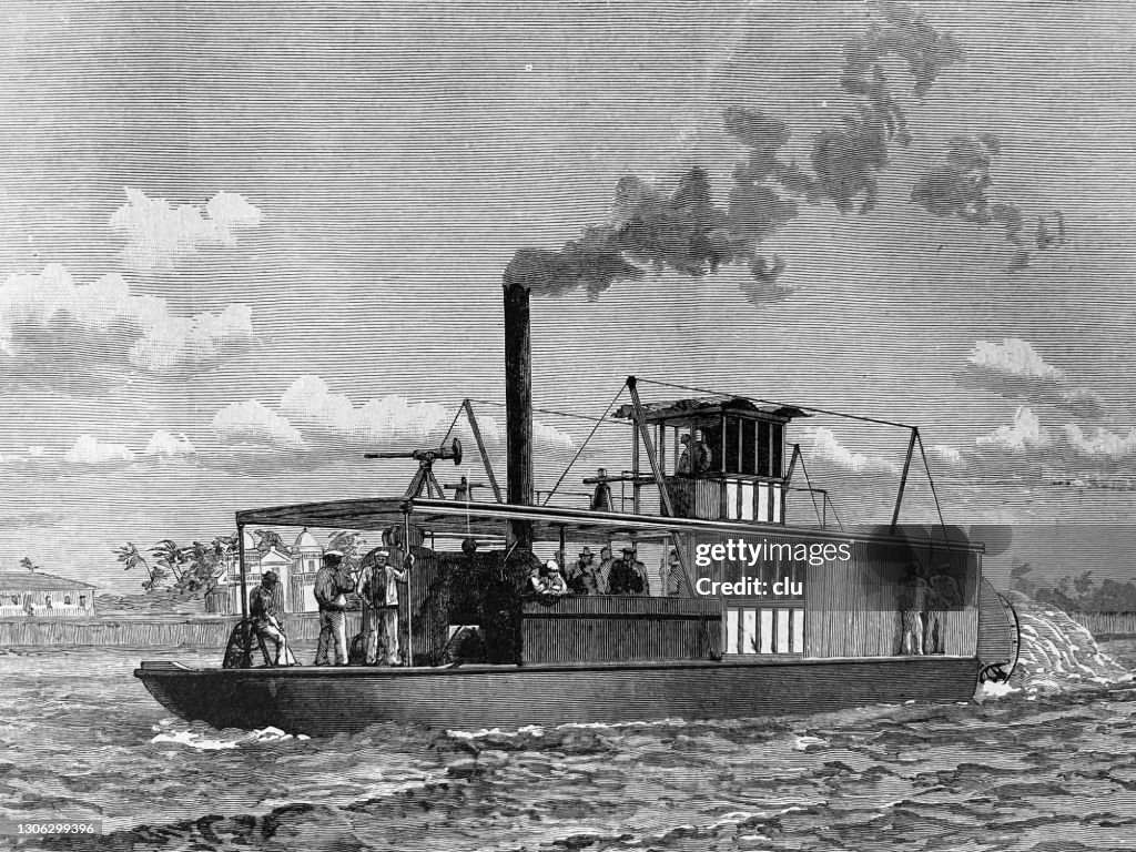 Portuguese gunboat on the Zambezi
