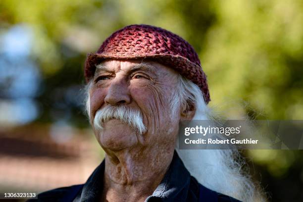 Singer/songwriter David Crosby is photographed for Los Angeles Times on February 25, 2021 in Santa Ynez, California. PUBLISHED IMAGE. CREDIT MUST...