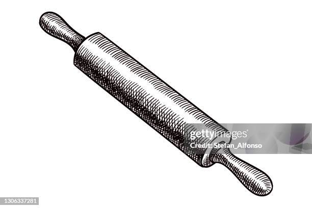 vector drawing of a rolling pin - rolling pin stock illustrations