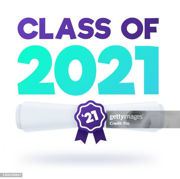 klasse von 2021 abschlussdiplom - honors the right stuff stock-grafiken, -clipart, -cartoons und -symbole