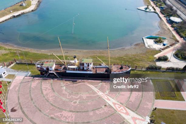 aerial view of bandirma ferry in canik, samsun, turkey. - number 19 stock pictures, royalty-free photos & images