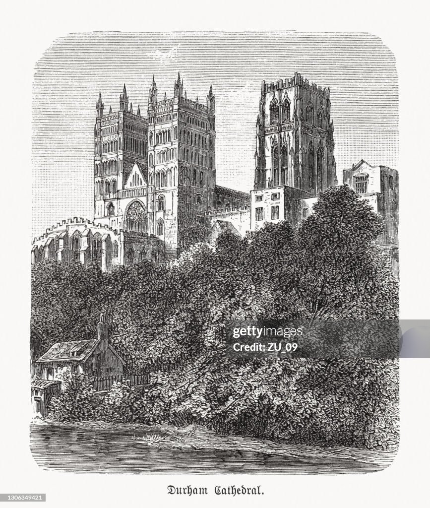 Durham Cathedral, England, wood engraving, published in 1893