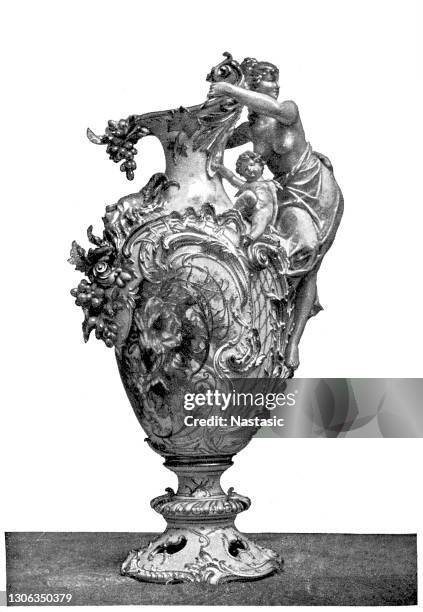 decorative jug - ceramic jar stock illustrations